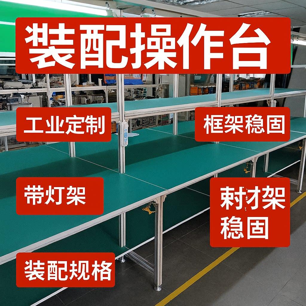 上海车间装配实验室防静电工作台 定制欧标铝型材流水线工作台图片