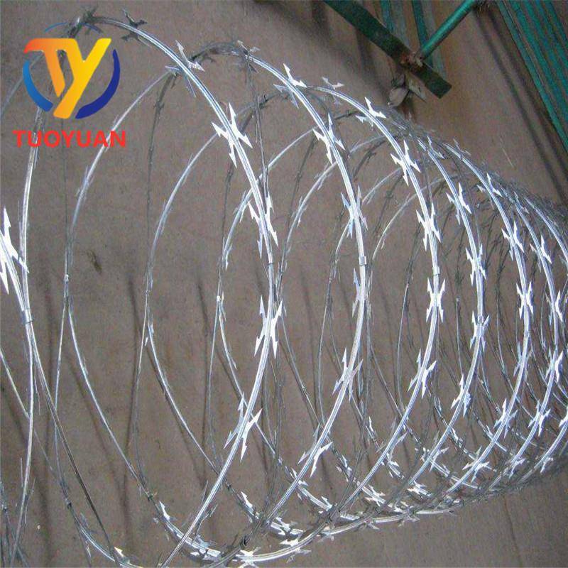 厂家刀片刺绳螺旋式滚笼刺丝围墙防爬网护栏防刺网铁丝网刺丝