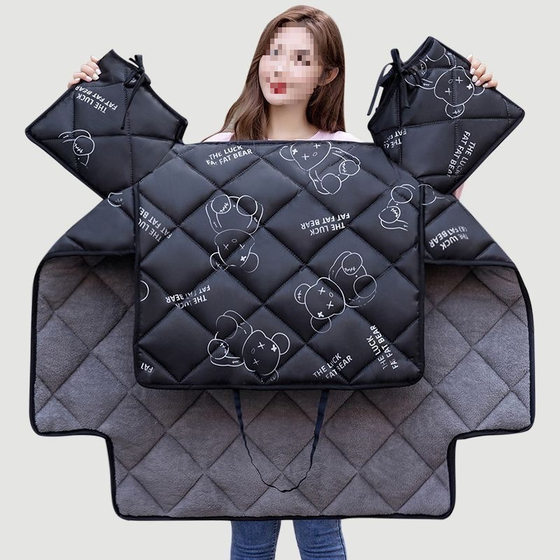 挡风被冬季加厚加绒电动车踏板车