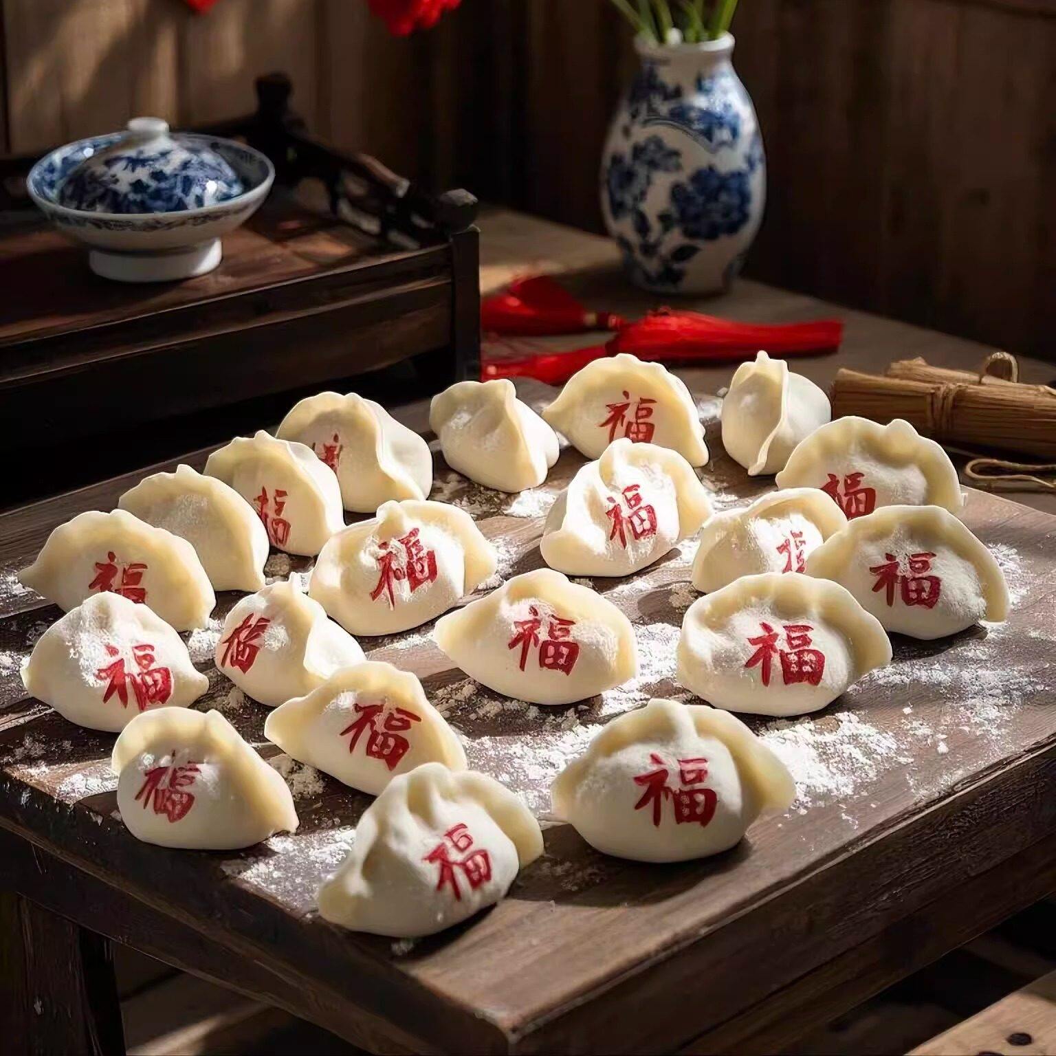 福字水饺面皮印章模具冬至春节小年包饺子神器diy蒸包面点刻字