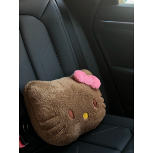 卡通猫咪抱枕情侣可爱黑皮棕kt猫头床沙发靠垫汽车腰靠装饰公仔