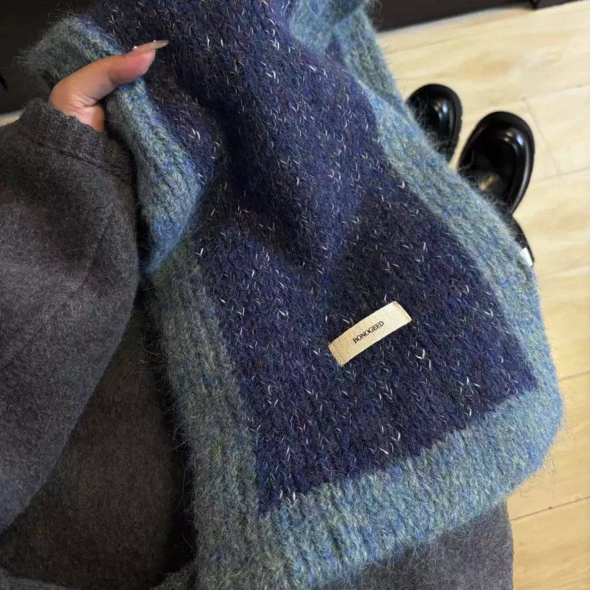 围巾女冬季2025新款韩系氛围感加厚保暖软糯针织围脖学生情侣百搭