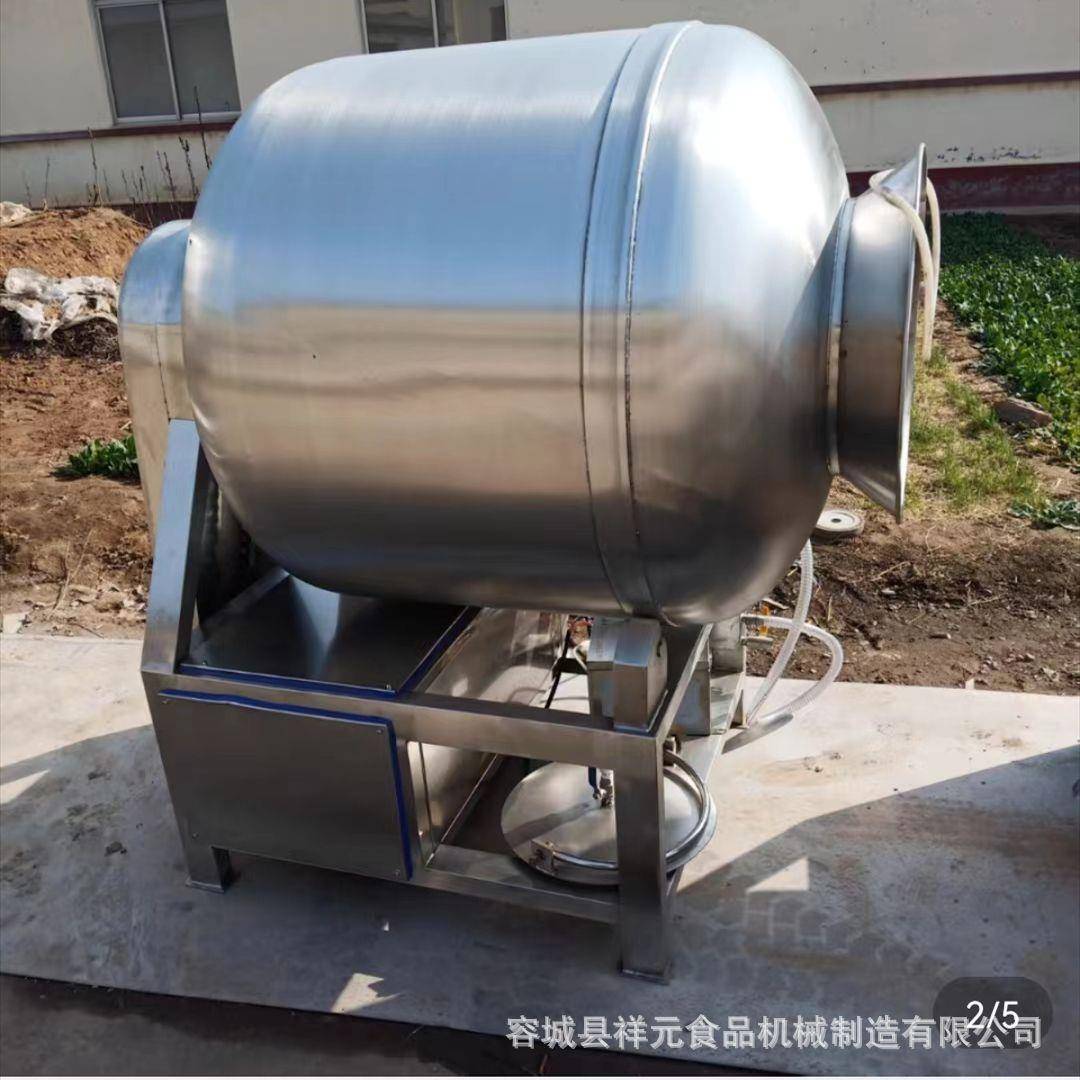 河北肉类加工设备商用真空滚揉机滚筒式不锈钢肉类入味腌制机