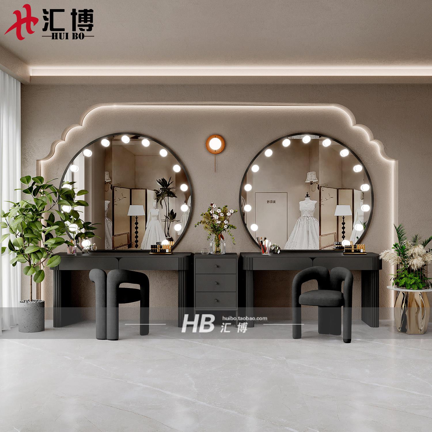 高级影楼专业化妆台带灯美容院婚纱店彩妆工作室化妆师专用梳妆台