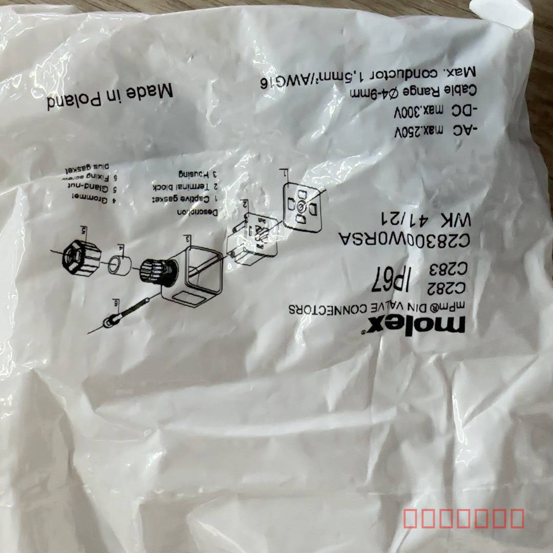 议价全新Molex DIN阀连接器，C28300W0RSA型号W维修