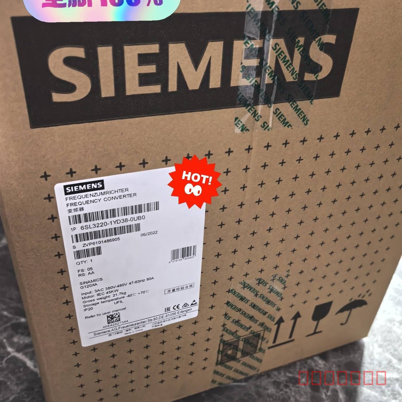议价全新西门子变频器 6SL3220-1YD38-0UB0，6S维修