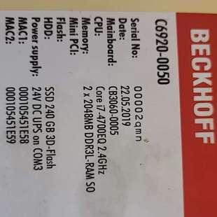 BECKHOFF倍福 0050 工控机C6920