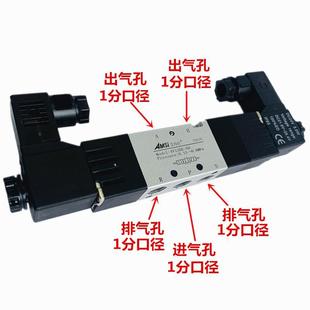06三位五通中泄式 电磁控制阀220V气动电磁阀4V130E 气缸换向阀24V