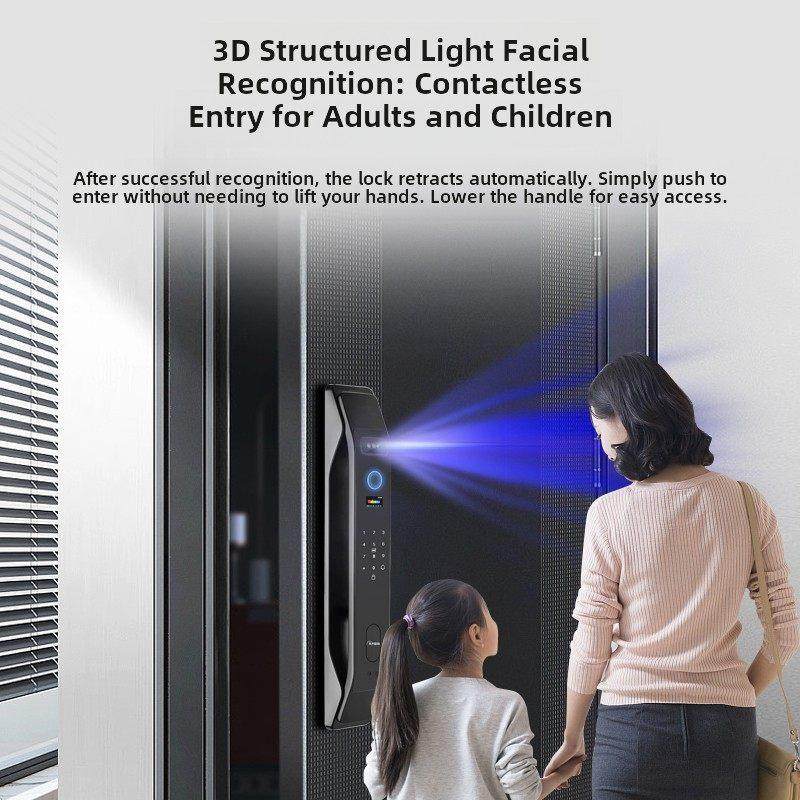 防盗门智能门锁全自动视觉猫眼监控指纹锁3D人脸识别智能锁密码锁