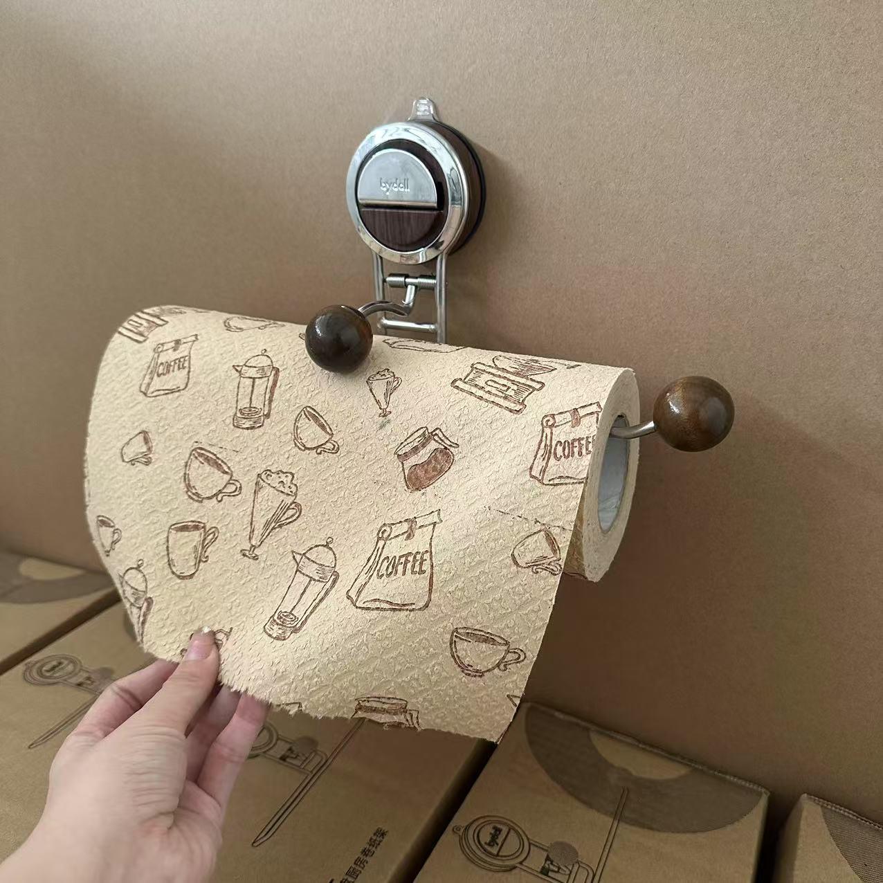 一诺厨房吸盘纸巾架免打孔整体橱柜用纸挂架卷筒卫生纸架懒人抹布