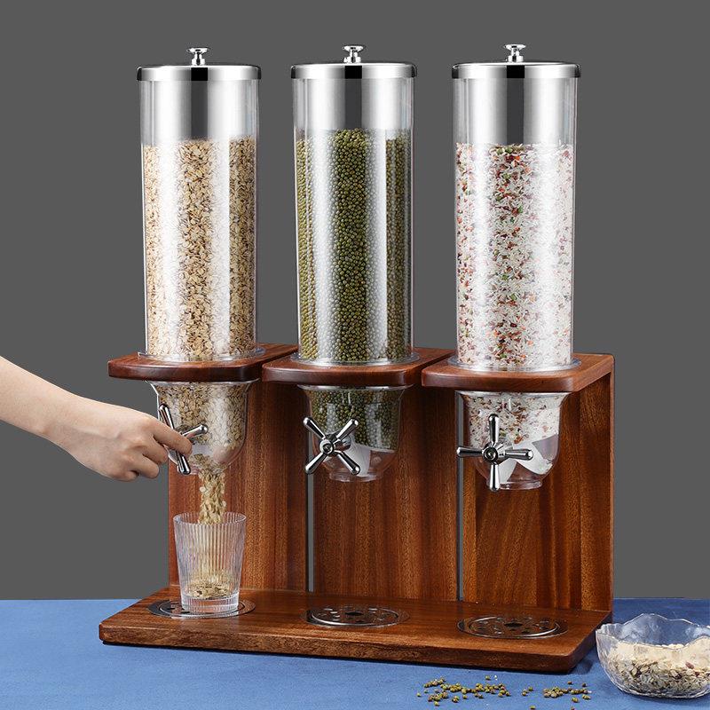 沙比利燕麦分配器麦片谷物五谷杂粮储物罐自助餐木座麦片机商用