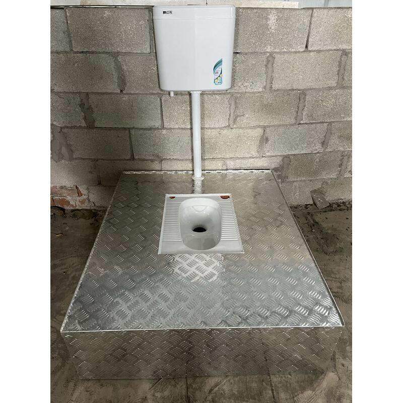 台式一体免挖坑蹲便器铝板一体蹲坑侧排蹲便器免砌台移动厕所底座
