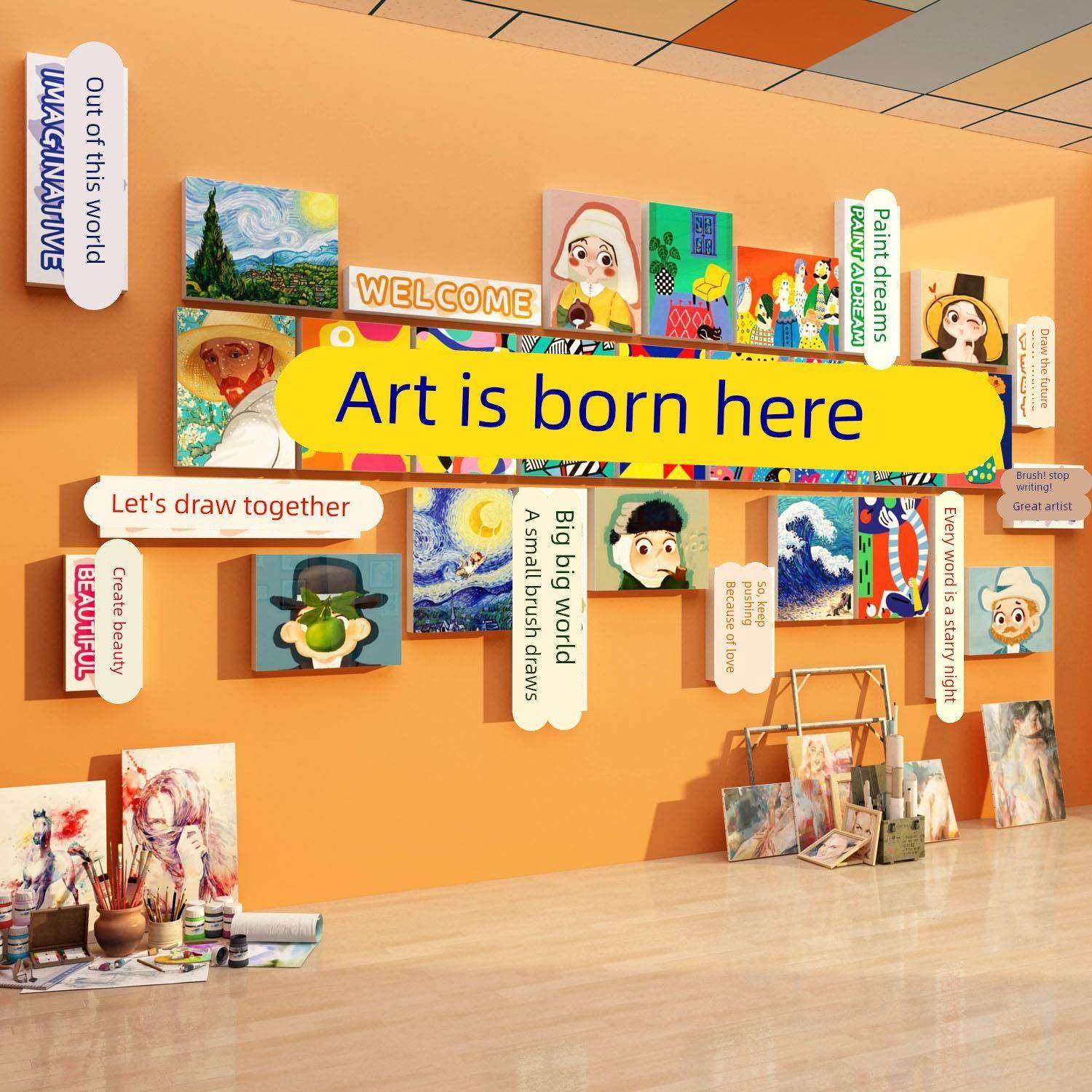 画室布置美术教室装饰艺术培训机构班文化墙面成品幼儿园环创主题,家居饰品,软装墙贴,淘宝优惠券,粉丝福利购,淘宝优惠卷