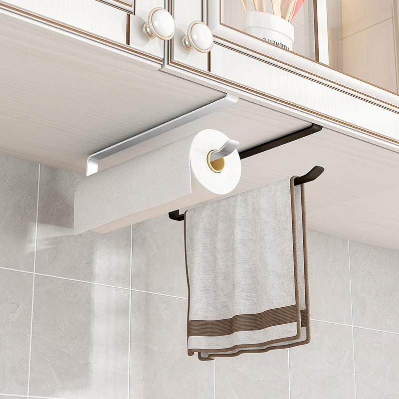 橱柜下挂卷纸架吊柜下抹布保鲜膜置物架不锈钢悬挂架厨房纸巾挂架,厨房/烹饪用具,厨房置物架/置物柜/角架,淘宝优惠券,粉丝福利购,淘宝优惠卷