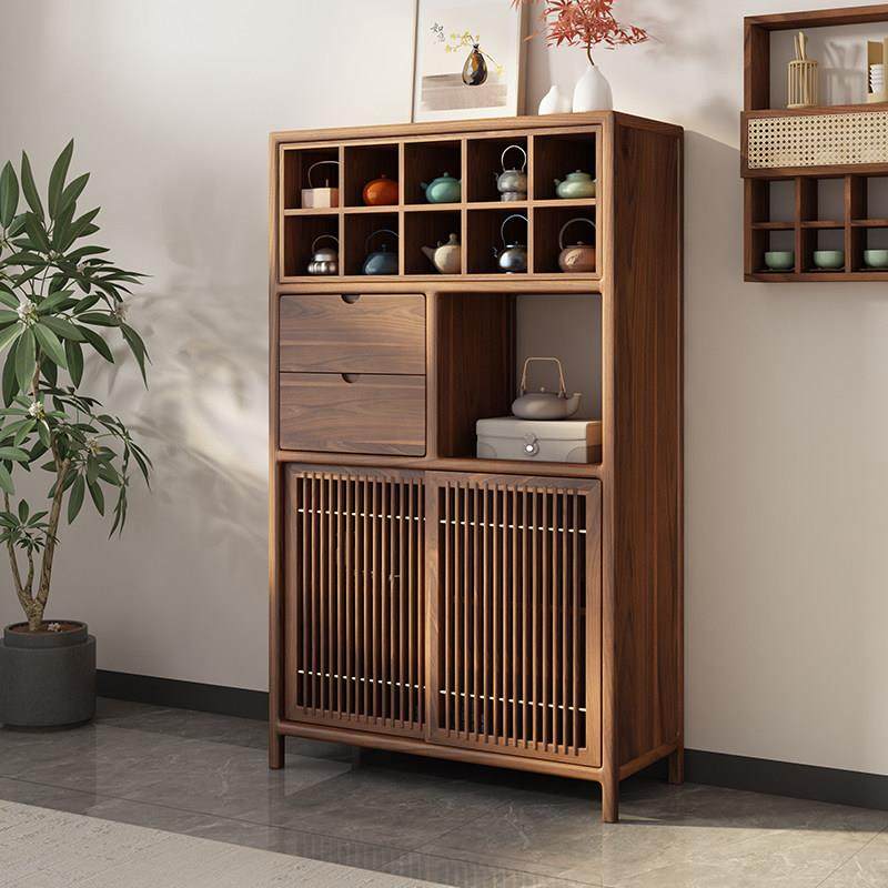 新中式博古架北美黑胡桃木展示矮柜茶室多宝阁置物架实木茶叶边柜,住宅家具,多宝格/博古架,淘宝优惠券,粉丝福利购,淘宝优惠卷