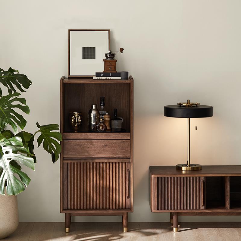 留意实木电视边柜现代简约客厅斗柜立柜卧室轻奢储物柜沙发收纳柜