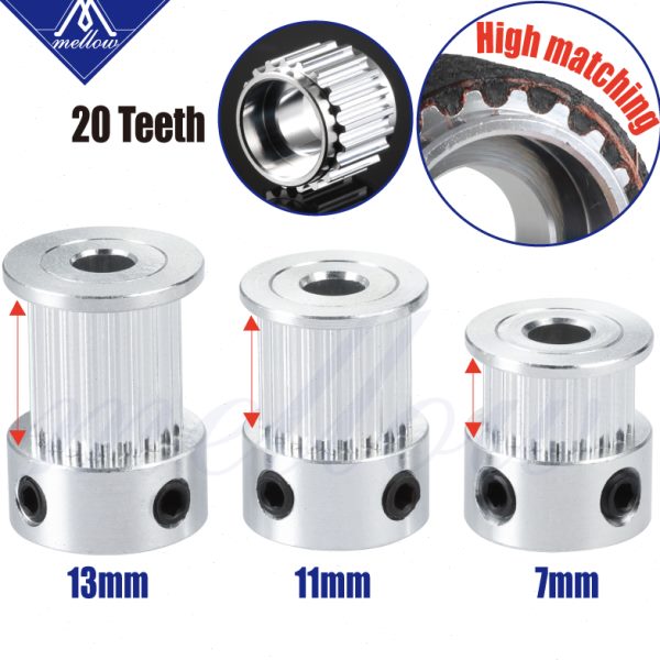 3D打印机配件2GTGates皮带同步带轮20齿 宽6/10/12mm 内孔5mm