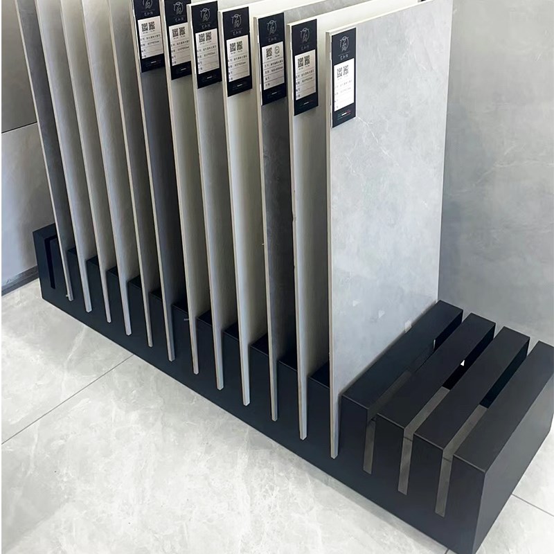 瓷砖立式落地展示架木地板岩板大板踢脚线石材木T纹砖样品展示架