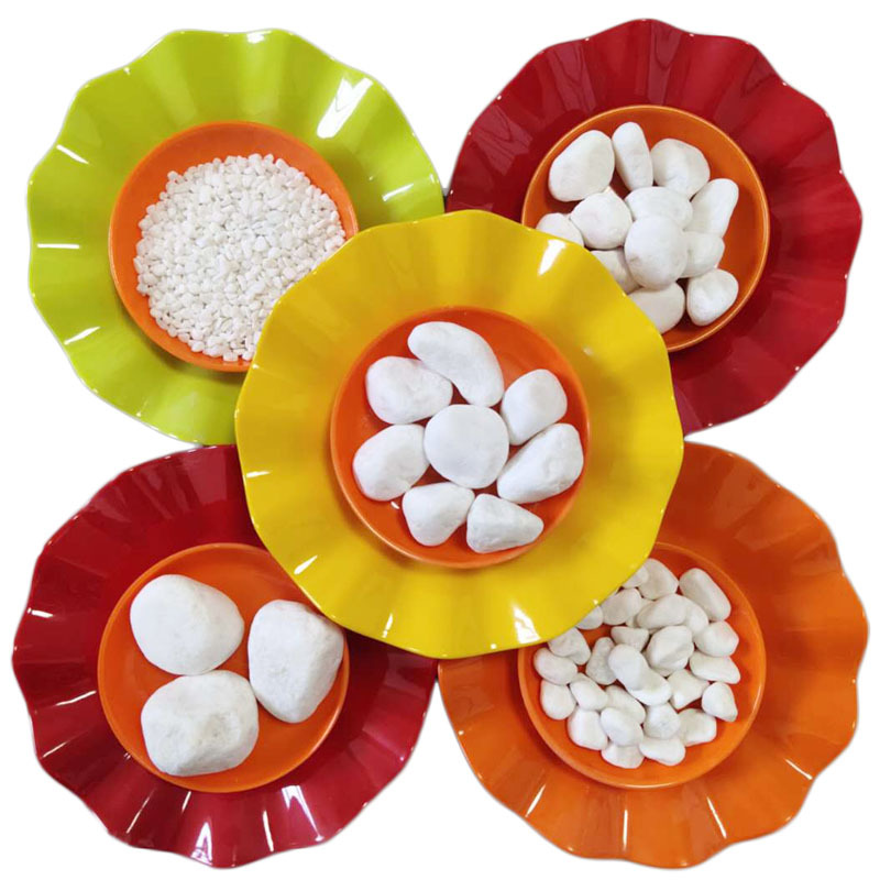 厂家供应园艺白色小石头 白玉石 别墅园林铺路白石子 白色鹅卵石