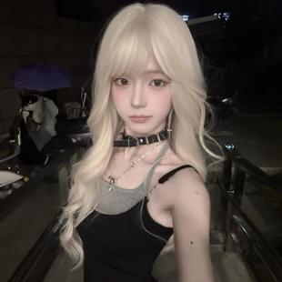 假发女长发lolita白金色大波浪长卷发夏天jk浅色自然彷真全头套女
