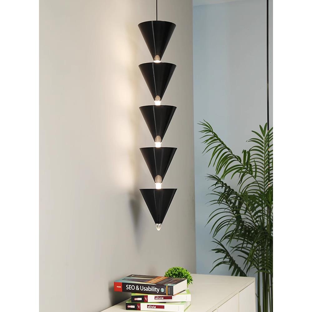 卧室床头吊灯现代极简主义设计师创意客厅背景墙装饰灯锥形气氛灯
