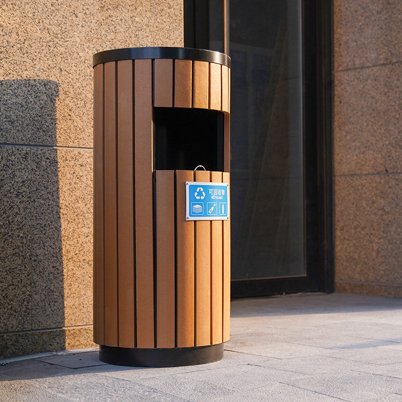 户外垃圾桶带烟灰缸防锈垃圾桶公园街道小区度假村单桶果皮箱厂家