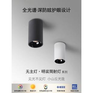 射灯深杯防眩小山丘led客厅无主灯吸顶式 极简明装 免开孔泛光筒灯