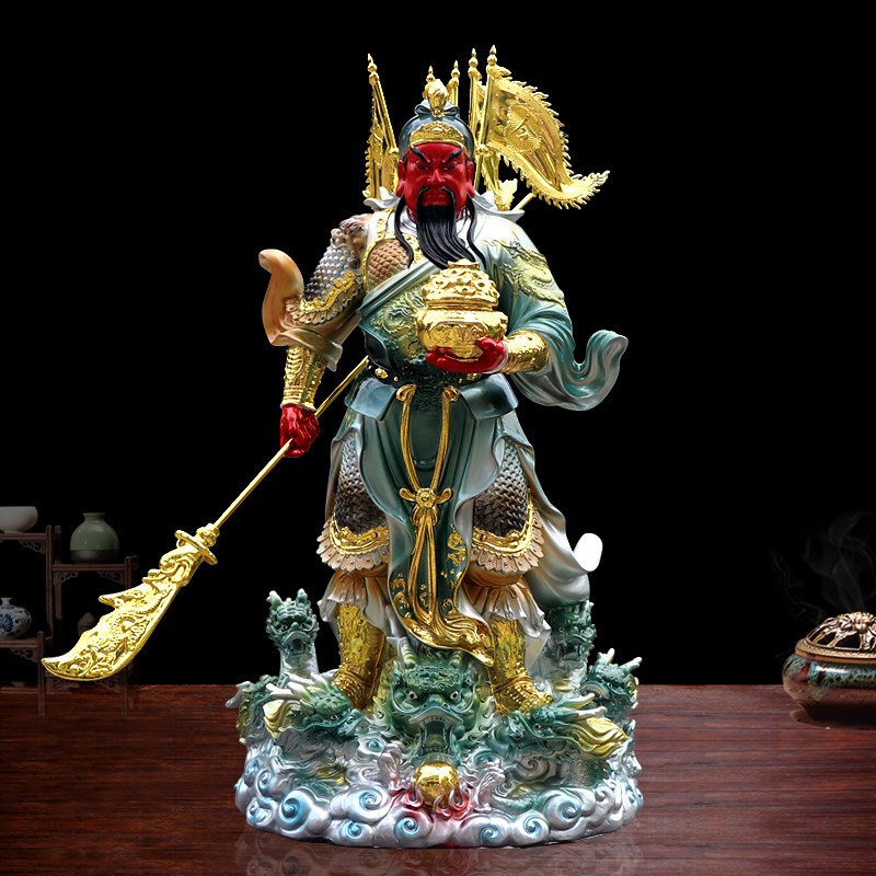 关公像家用供奉招财办公室摆件19寸新款横刀关公武财神关二爷神像