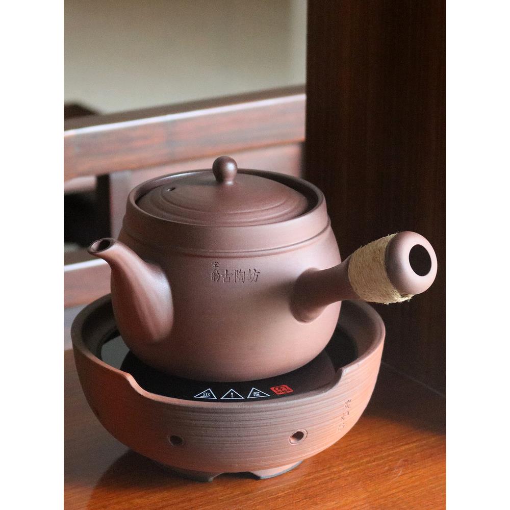 柴烧煮茶器老岩泥大陶壶烧水壶粗陶木炭明火煮白茶罐砂铫电陶炉壶