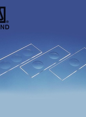 BRAND/普兰德凹圆载玻片白色厚1.2-1.5mm磨砂边缘含凹穴76x26mm