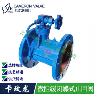 蝶式 DN100 缓冲止回阀 蝶型止回阀 200 铸钢微阻缓闭止回阀 HH48X