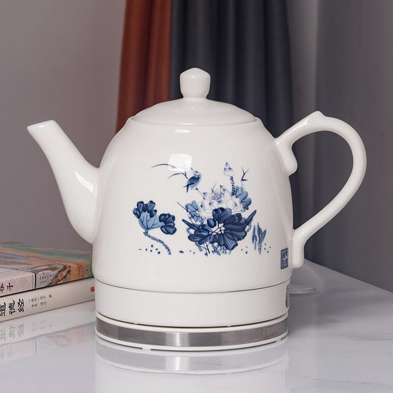 景德镇瓷器烧水壶陶瓷电热水壶家用自动断电防干烧小功率泡茶壶