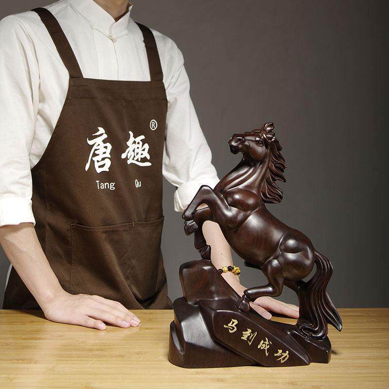 黑檀木雕马摆件实木马雕刻工艺礼品摆饰红木马摆件家居木马摆件开