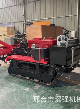 遥控自走履带式旋耕机农业果园开沟施肥机大马力农用大棚开沟机