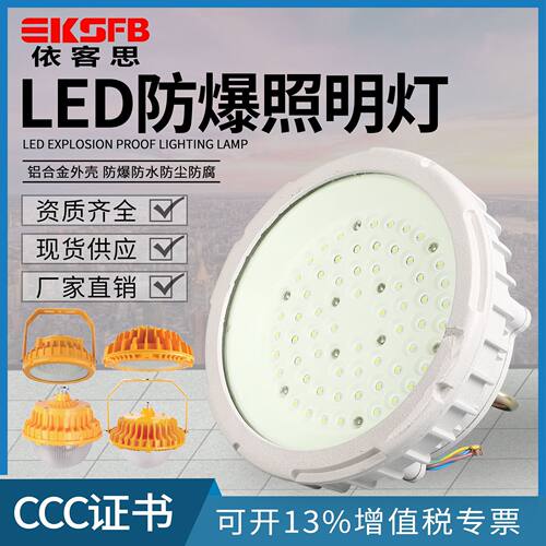 IP65车间防爆50W照明灯60WLED泛光灯30瓦圆形防爆平台灯LED防爆灯