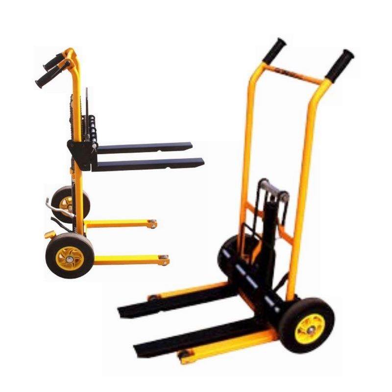 四轮万向老虎车货叉液压升降折叠款平板老虎车中轴半电动老虎车