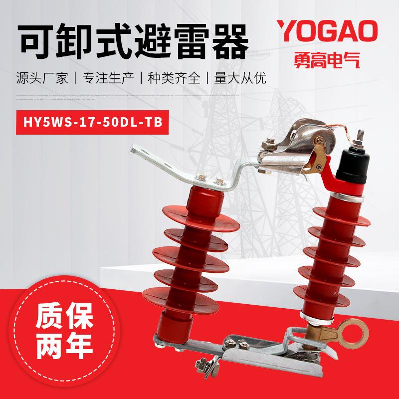 10KV可卸式避雷器HY5WS-17/50DL-TB户外高压跌落式氧化锌避雷器