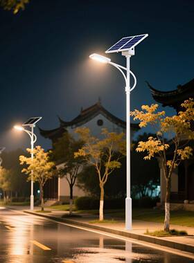 LED太阳能路灯户外灯6米8米10米12米新农村大功率超亮照明高杆灯