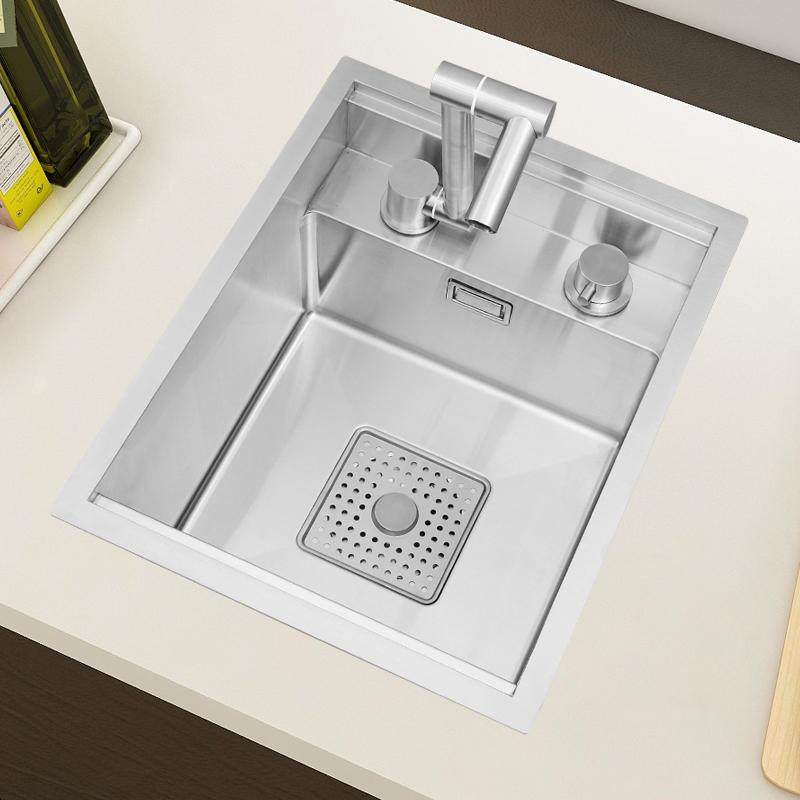 原色吧台304不锈钢水槽带盖板隐藏式中岛迷你小单槽洗手池洗菜盆,家装主材,水槽套餐,淘宝优惠券,粉丝福利购,淘宝优惠卷