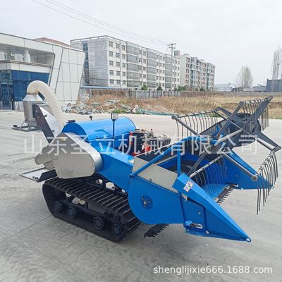 水稻小麦1100型收割脱粒装袋式收割机乘坐式小型家用收割脱粒一体