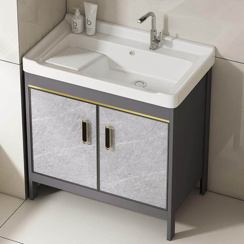 落地式洗衣柜浴室柜组合化妆室带搓衣板洗衣池洗漱台阳台洗手盆柜