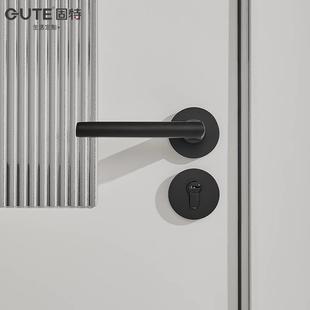 固特卧室静音门锁室内门把手房门锁分体家用通用型木门锁锁具
