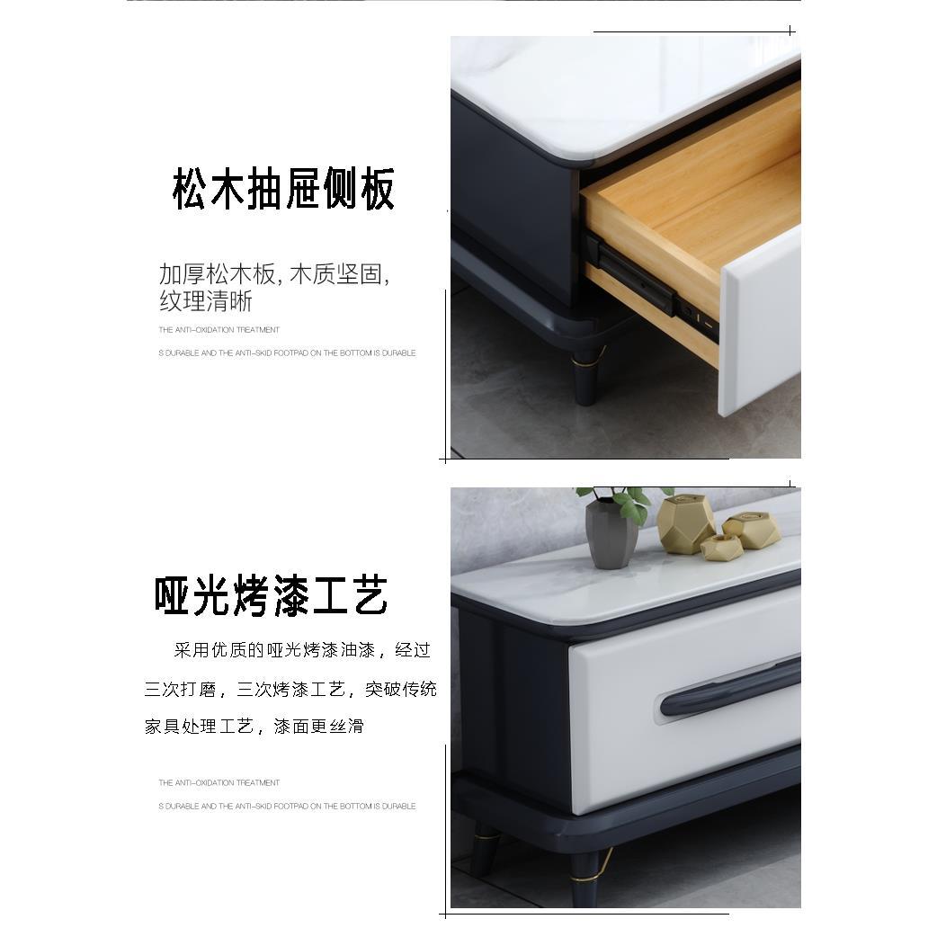 新款岩板电视柜茶几组合轻奢伸缩简约大小户型大理石客厅高级现代