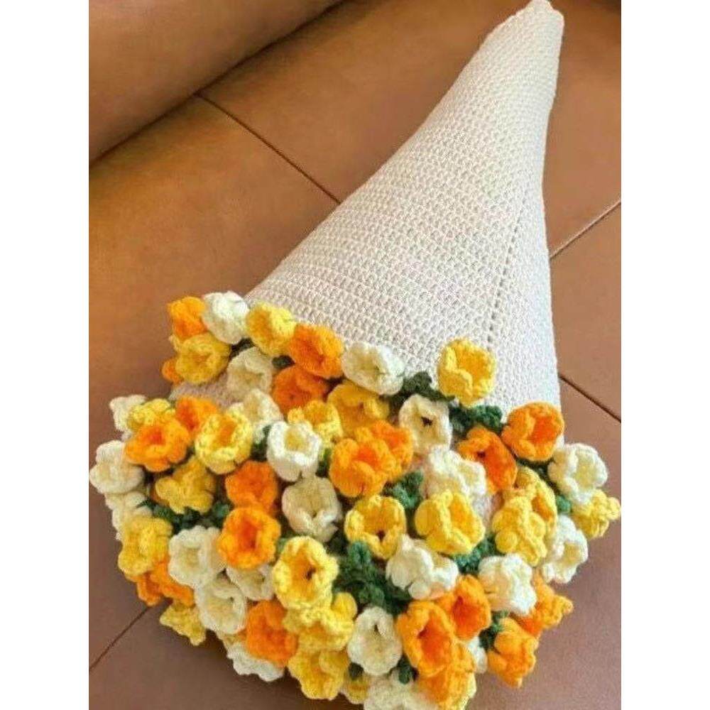 玫瑰花花束毯子毛毯成品生日礼物女生送闺蜜实用手工编织钩织披肩