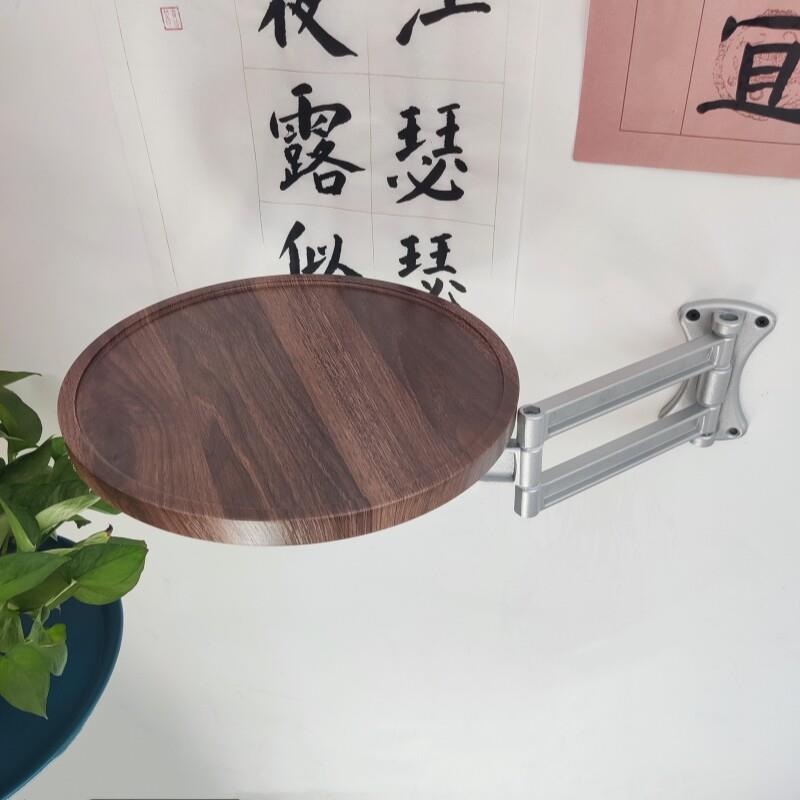 创意壁挂式床头置物架圆形悬浮可折叠床边桌沙发边几伸缩茶几角几