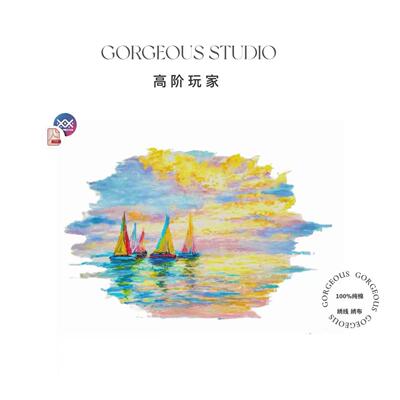 无混绣|《云舟渡海》16CT印花十字绣套件风景欧式客厅卧室高CT