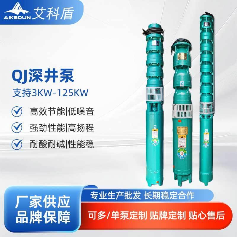 铸铁深井泵175/200/250QJ农用灌溉水泵水浸式多级潜水泵台州厂家