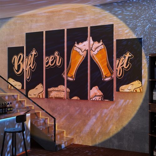 网红清吧啤小酒馆墙面装饰品场景布置烧烤店楼梯创意贴纸画工业风