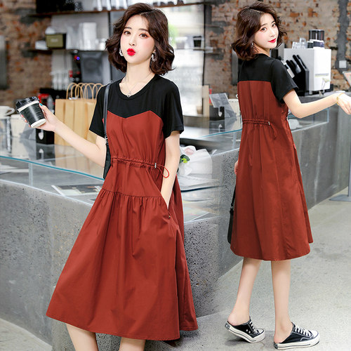 洋气孕妇夏装连衣裙潮辣妈2023夏季款上衣时尚宽松中长款夏天裙子