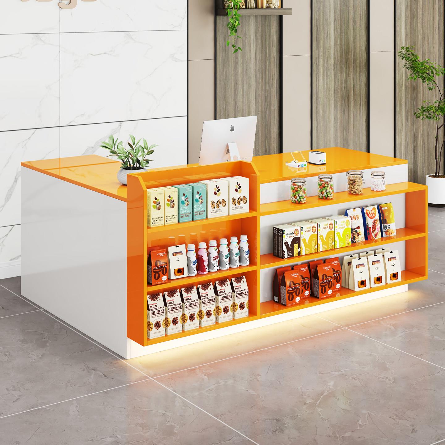 超市收银台便利店柜台桌吧台店铺小型柜台展示架奶茶店前台接待台